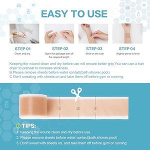 Silicone vết sẹo tấm (1.6x120 Roll-3M) y tế có thể giặt tái sử dụng cho c-phần phẫu thuật ghi sẹo lồi mụn loại bỏ tấm - Product Image 4