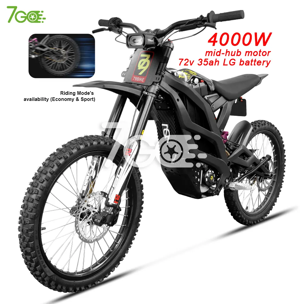 79bike falcon m 72v 35ah motocicleta elétrica 8000w 440N.m 80KM/h controle de aplicativo Eco e modo esportivo bicicleta elétrica da sujeira adulto