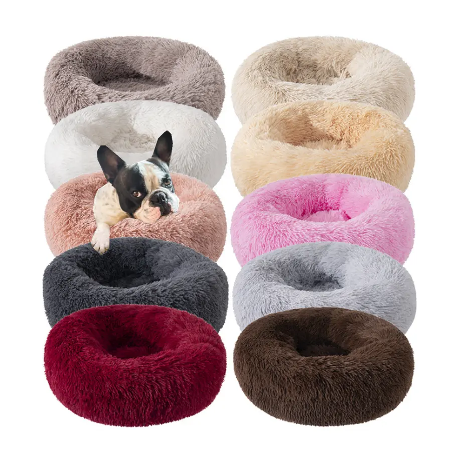 Campione disponibile cuscino per cani lungo in peluche divano per animali domestici Super morbido soffice tappetino confortevole per letto per cani gatto rotondo gatto inverno