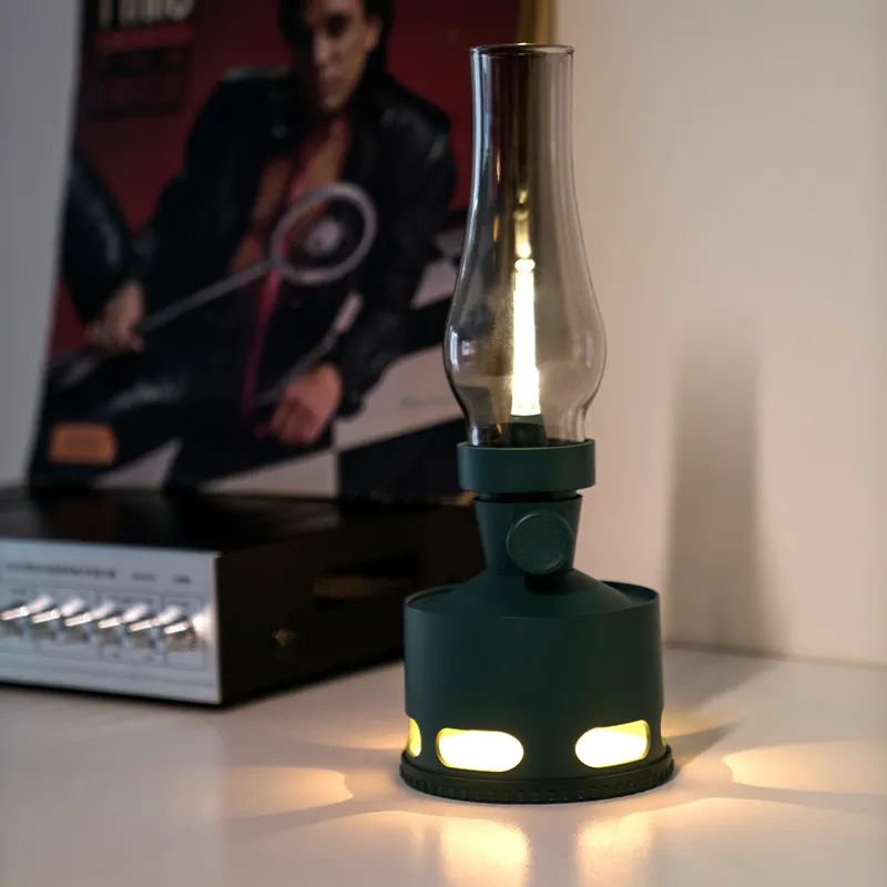 Lámpara de mesa Vintage LED de queroseno, lámpara de mesa recargable de 4000mAh, sin cable, Retro, sin llama, moderna