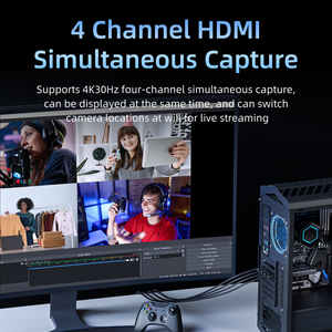 4 Channel 4k30 <strong>hdmi</strong> <strong>Input</strong> Video Capture Card with Enclosure Capture Video to Computer Unisheen UC3540H-4K30