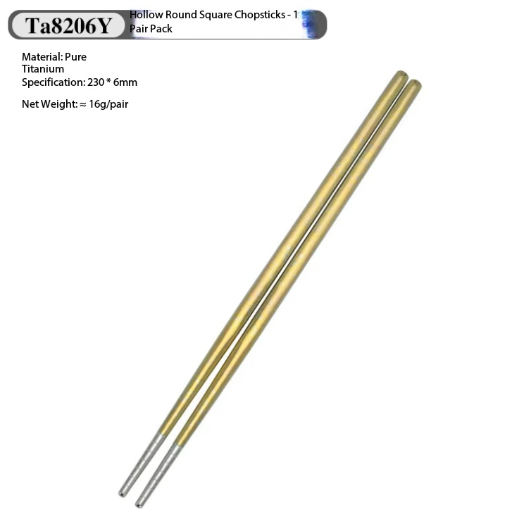 Yellow 230mm titanium chopsticks-dazzling gold