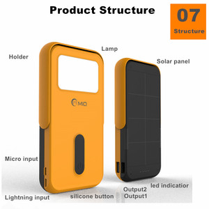 High-Efficient 10W Multi <strong>Device</strong> Quick Charger Dual <strong>Input</strong>&amp;<strong>Output</strong> Built in LED Light 1000mah Solar Power Bank with Cellphone Stand - Product Image 6