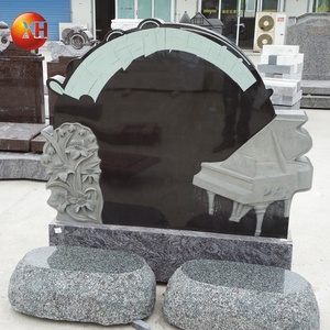 Уникальный похоронный дизайн, резная резка пианино Shanxi, черный гранитный камень, мраморный надгробие для дизайна памятника, распродажа - Product Image 3