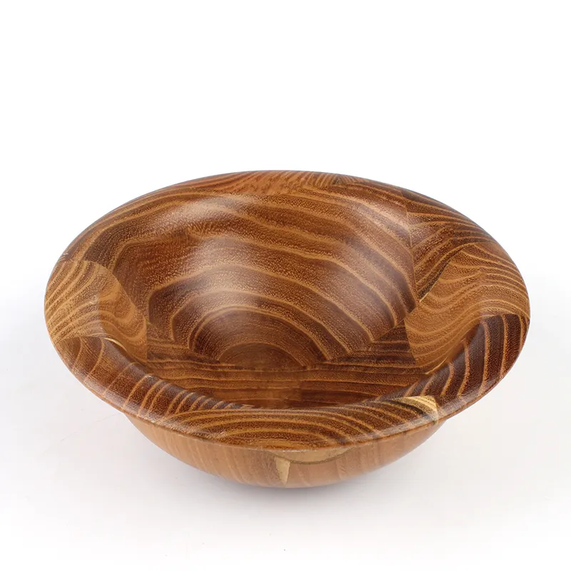 Eco-friendly round shape natural teak wood salad serving bowl for fruits and salads