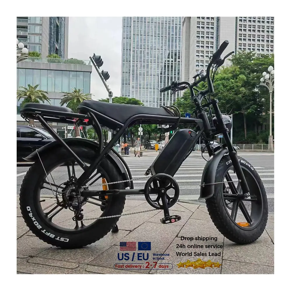 มอเตอร์ไซค์ไฟฟ้าแบตเตอร์รี่ขนาดใหญ่20นิ้ว250W 48V มอเตอร์ V8