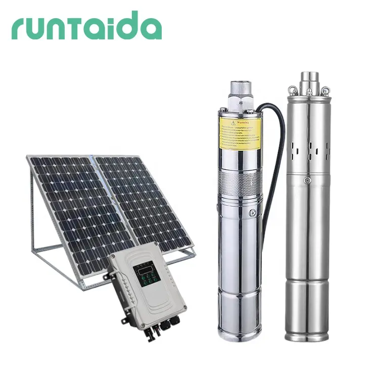 Bomba de agua solar sumergible para pozo profundo, potenciador de irrigación de superficie de cabeza alta, 2hp