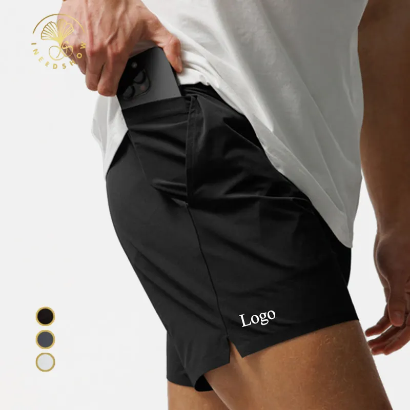 Ropa deportiva para hombre personalizada de secado rápido Fitness poliéster compresión Activewear hombres deportes gimnasio pantalones cortos para correr