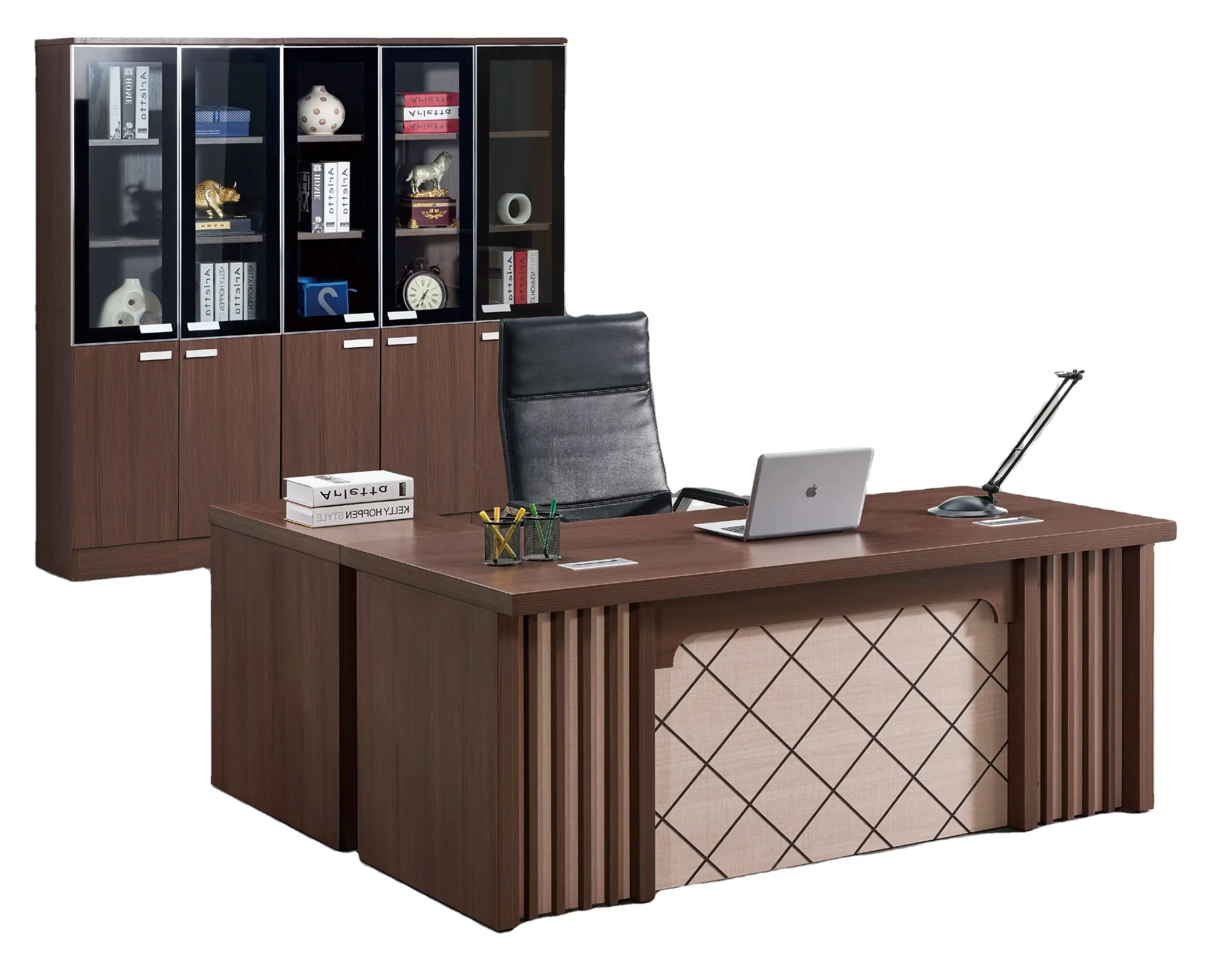 Modern lüks L şekilli ceo yöneticisi yönetici masası ahşap ofis masası ofis mobilyaları