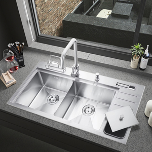 Nhà máy tùy chỉnh vuông nhà bếp thép không gỉ bồn rửa bát đôi máy làm sinksfor RV khách sạn sử dụng - Product Image 4