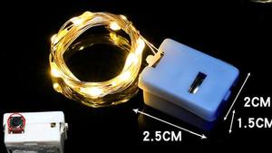 Cadena de alambre de cobre Ed, luz LED decorativa con 3 funciones, modo intermitente y caja de batería - Product Image 2
