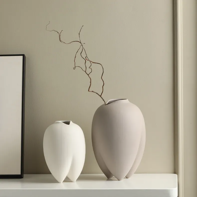 Minimalist ische moderne große Boden vase für die Inneneinrichtung Wabi-sabi Kugelform Porzellan Keramik vase