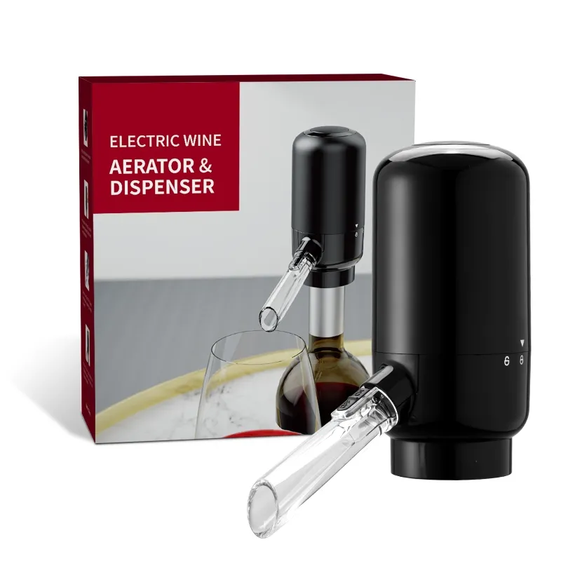 휴대용 자동 디지털 사용자 정의 바 매직 와인 병 뿌리개 공기 디켄터 세트 부어 펌프 전기 와인 통풍기 디스펜서