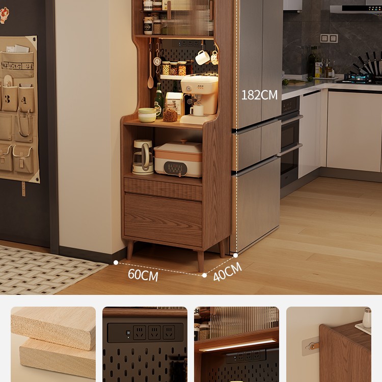 Solid wood - Walnut color - 60cm