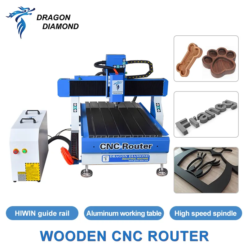 Sıcak satış küçük cnc router 2.2kw mili motoru masaüstü 4 eksenli Cnc Router 6090 cnc ahşap metal yönlendirici makinesi