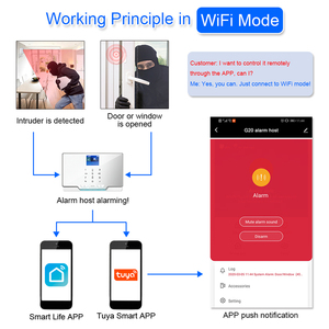 高科技无线/Wifi gsm 智能聪明/简单的安全/安全数字家庭/家庭火灾报警系统 - Product Image 3
