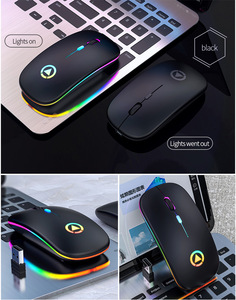 Per il Computer Portatile Del Computer Da Gioco Sottile 2.4GHz 1600DPI Luci Colorate Del Mouse Mouse Ottico USB Mouse Senza Fili Ricaricabile - Product Image 3