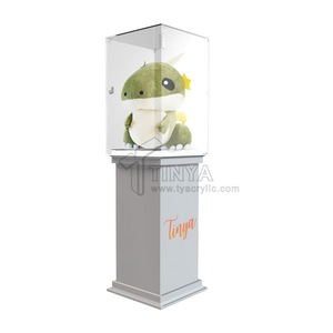 Benutzer definierte Acryl Boden Display Rack für Labubu Figuren mit LED-Licht freistehende Pop Mart Figur Regal - Product Image 4