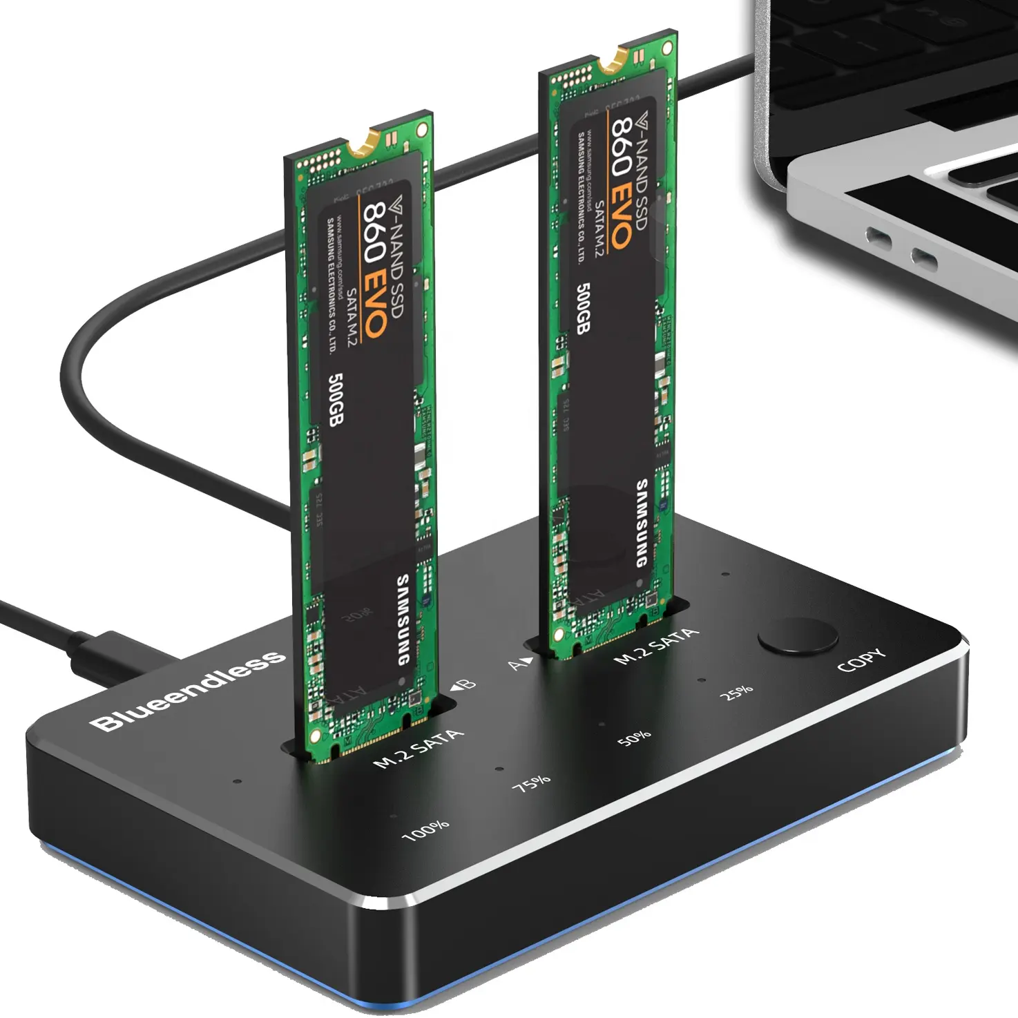 Beste M.2 ssd Docking station Festplatten fach Caddy Solid State Drive 1TB NVME-Gehäuse M.2 ssd Gehäuse Dual Bays Docking station