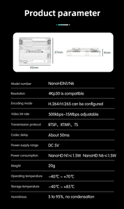 4K Video Encoder Ultra-HD interfaccia ingresso/uscita H.264/H.265 Codec decodifica simultanea di quattro Video 1080P HD - Product Image 6