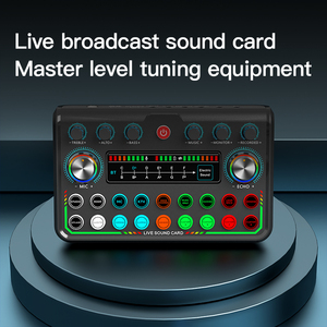 Tarjeta de sonido en vivo Kit mezclador de micrófono F999 + MC98 Consola de grabación de audio Amplificador Efectos de sonido Compatible con teléfono - Product Image 5