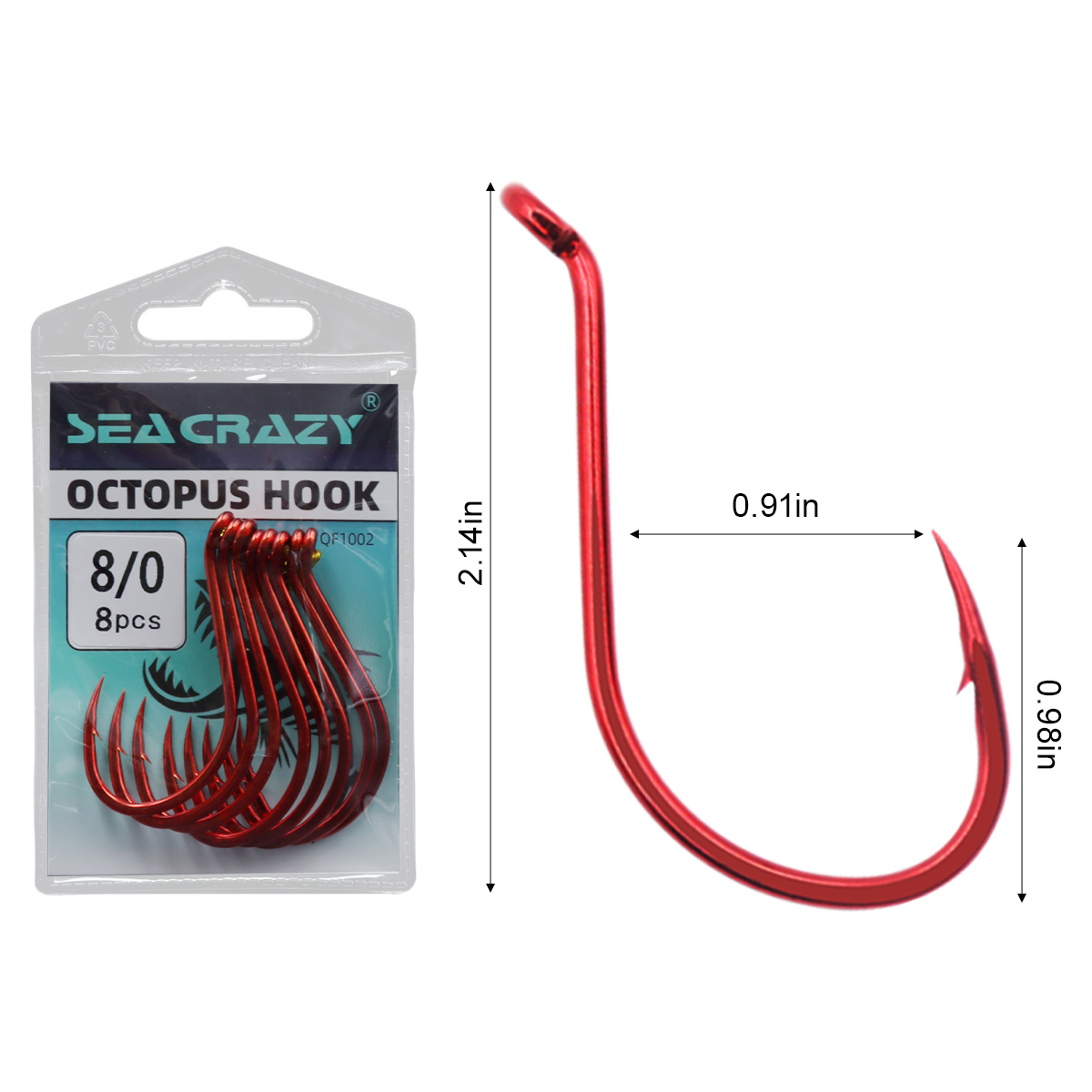 Red 8/0 8pcs/pack