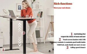 Modern Expandable <strong>Computer</strong> Sit Standing Desk Small Table Electric Height Adjustable Sit to Stand Desk Fram System for Game - Product Image 5