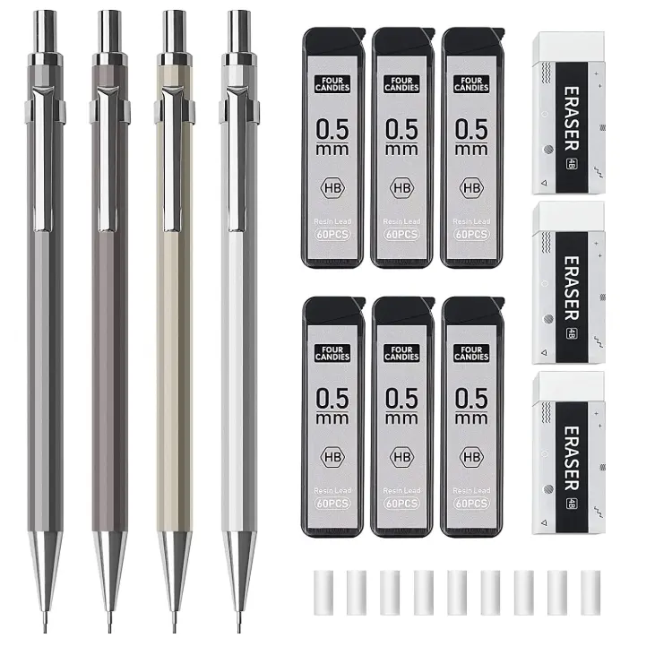 Schulkind stationär eingebauter Löscher automatischer Stift einziehbar individuelles Logo metall mechanische Stifte und Stifte