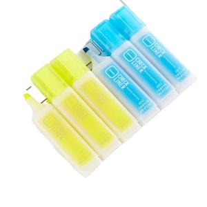 Juego de marcadores de color caramelo resaltador de 3*2 colores amarillo azul para estudiantes punta gruesa de color para puntos clave de doble cabeza - Product Image 1