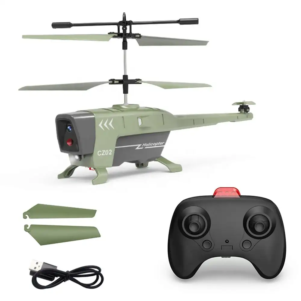 Gran oferta 2.5CH Mini militar Flying RC Aircraft Gyro plástico Control remoto helicóptero luz intermitente Radio Control juguetes voladores