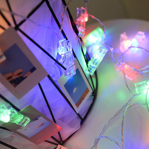 [Remote &amp; <strong>Timer</strong>] 16 Feet 40 <strong>LED</strong> Photo Clip <strong>String</strong> <strong>Lights</strong> (Warm White) - 8 Modes Choice Battery Operated Photo Clips - Product Image 5