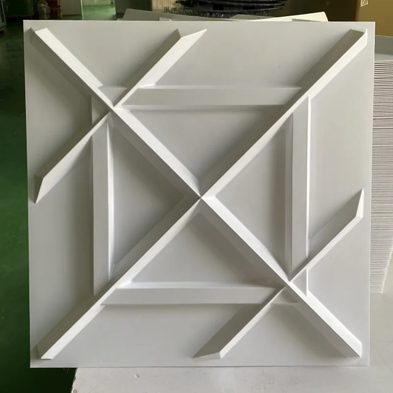 Wainscot-Panel de paneles para techo de fábrica china, panel de pared impermeable de PVC 3D, 19,7x19,7 pulgadas
