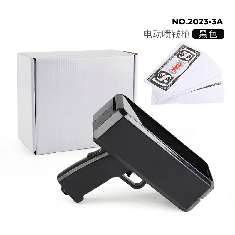 PISTOLA DE PULVERIZACIÓN negro + 100 hojas de papel moneda