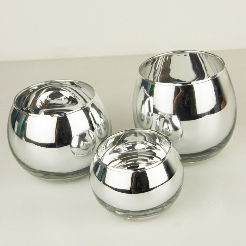 Round electroplated candle jars