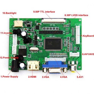 VGA 2AV LVDS ACC TTL Controller Display Lcd kit scheda 50pin per 7 8 Monitor LCD da 9 pollici Raspberry Banana Pi pcduino - Product Image 4