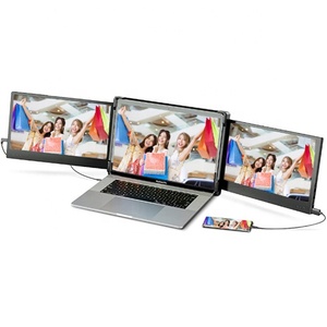 Portable <strong>Monitors</strong> for 2023 12 Inch HD LCD Triple Screen for 13-15 Inch PC <strong>Computer</strong> Laptop Screen Extender - Product Image 1