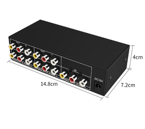 AV <strong>Splitter</strong> 4-port Composite RCA AV <strong>Splitter</strong> 1X4 CVBS <strong>Audio</strong> Video <strong>Splitter</strong> Distributor for TV DVD Player With Power Adapter - Product Image 3