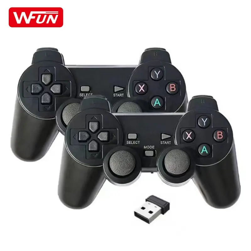 Dual USB 2,4 controlador inalámbrico GamePad 1 Unidad 2 PC controlador de juego para consola de juegos TV box