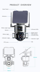 WiFi/4G IP66 Waterproof Outdoor Solar Powered 4K Dual Lens Security <strong>Camera</strong> CMOS Imaging <strong>Sensor</strong> <strong>Memory</strong> Card Storage Surveillance - Product Image 6