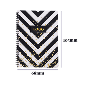 Cuaderno A7 personalizado Libro de trabajo para estudiantes simple y elegante con diseño de rayas en blanco y negro Cuaderno de bobina - Product Image 2