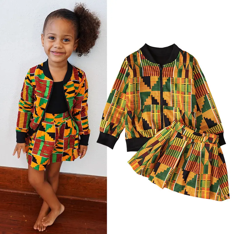 Limanying 2022 afrika kıyafeti baskı çocuklar kızlar giyim ceket ve etek takım elbise çocuklar afrika giyim afrika elbise çocuklar için