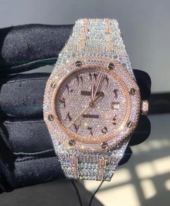 Montre pour Homme Bling-Bling CZ Bustdown Marque de Luxe 41mm avec Mouvement Automatique Entièrement Serti de Glace Montre-Bracelet Mécanique - Product Image 4