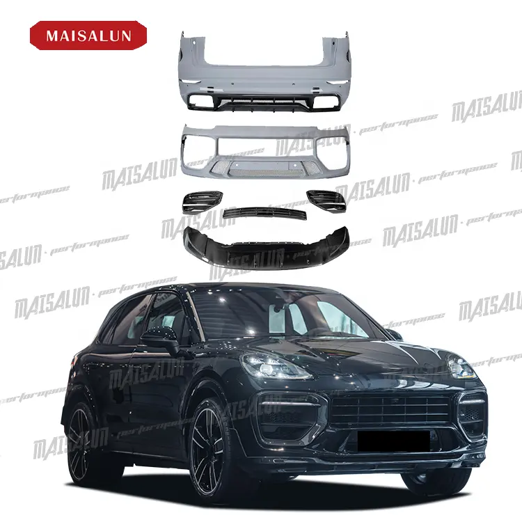 Accesorios para coche MAISALUN, superventas, parachoques delantero, parachoques trasero, labio delantero, estilo MTR, kit de carrocería para Porsche Cayenne 9Y0 9YA