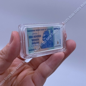 定制津巴布韦元镀金金属方形条形金银币，带塑料外壳，有现货