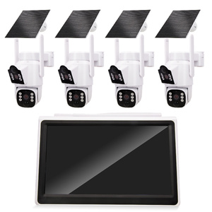 10-Kênh Không Dây NVR Kit 10.1 "Màn Hình 4MP Ống Kính Kép PTZ Máy Ảnh Đầy Đủ Màu Sắc Tầm Nhìn Ban Đêm Năng Lượng Mặt Trời Powered SD Thẻ Lưu Trữ - Product Image 1