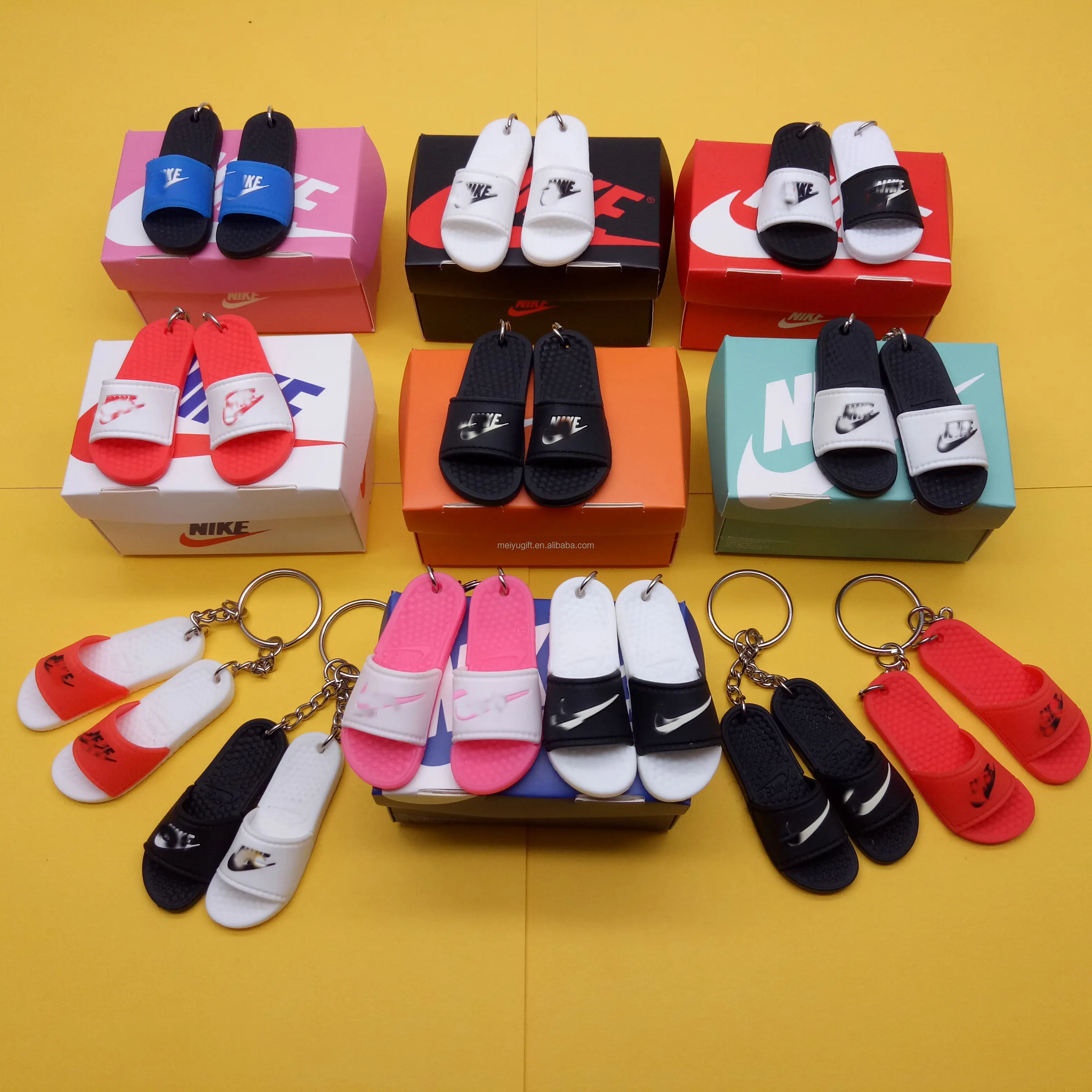 Gantungan Kunci Tas Sneaker Mini 3D, Gantungan Kunci Sepatu NK, Koleksi Liontin Mobil, Gantungan Kunci Tas
