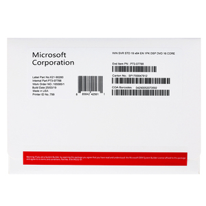 Win Server 2019 Standard Dvd Pack Win Server 2019 chiave Retail Std - Product Image 1