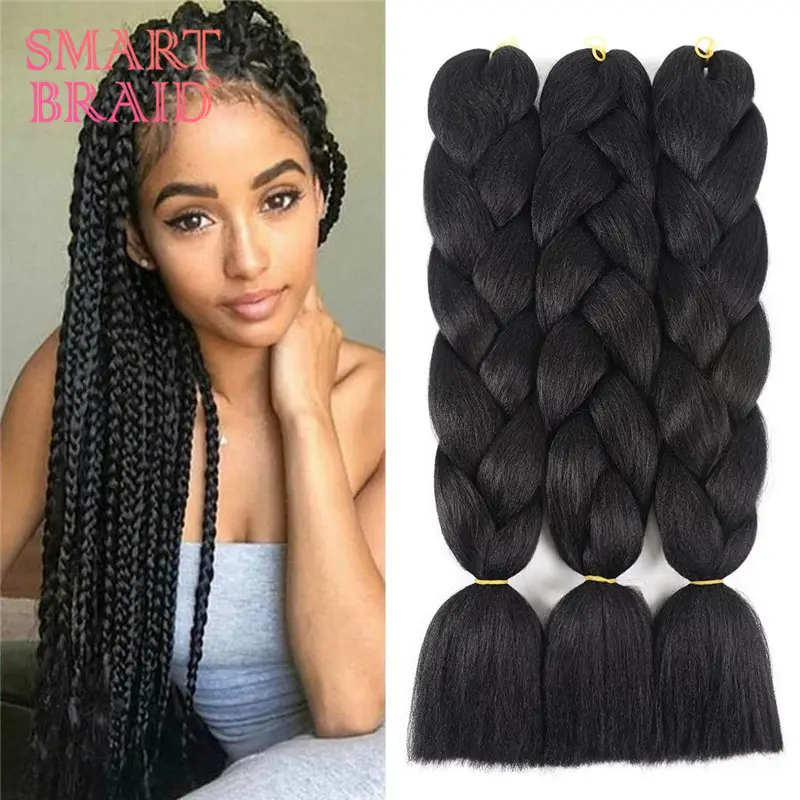 Tresses synthétiques jumbo 24 41 pouces — noble, extension capillaire pour femmes noires et noires, tresses synthétiques