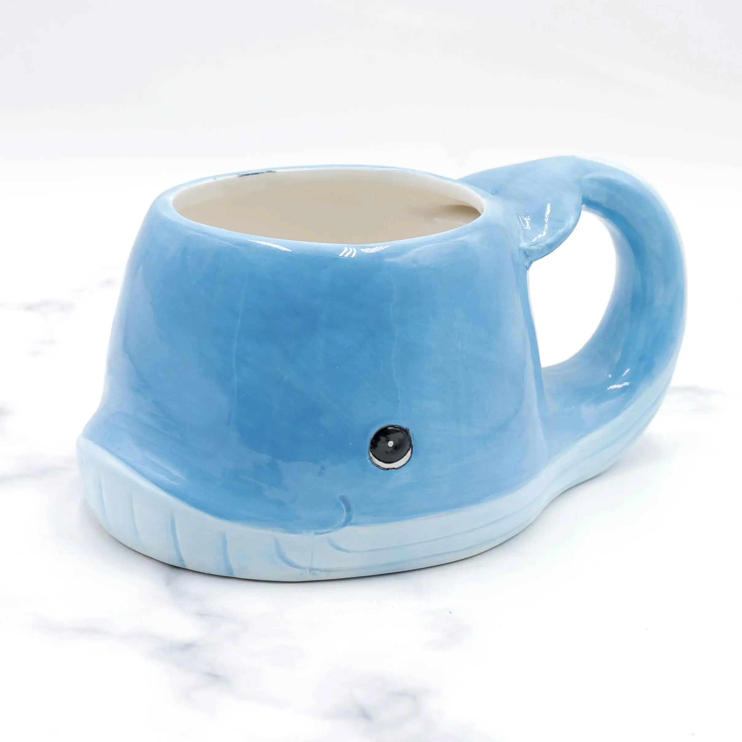 New Ocean Collection Ceramic Blue Whale Mugs Tail Handle Pot Gift