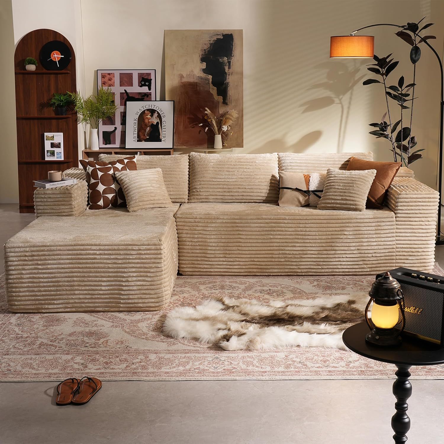 Chaise Lounge caqui colorido lado izquierdo